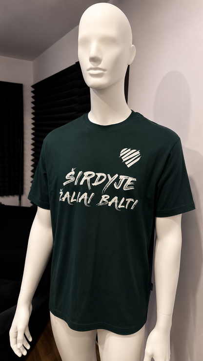 Marškinėliai „Širdyje žaliai balti“