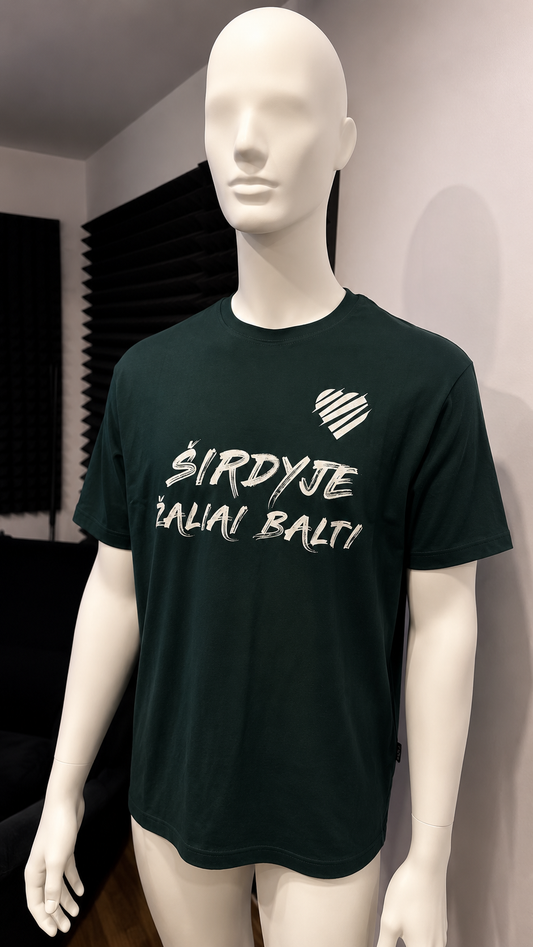 Marškinėliai „Širdyje žaliai balti“