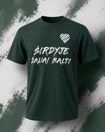 Marškinėliai „Širdyje žaliai balti“