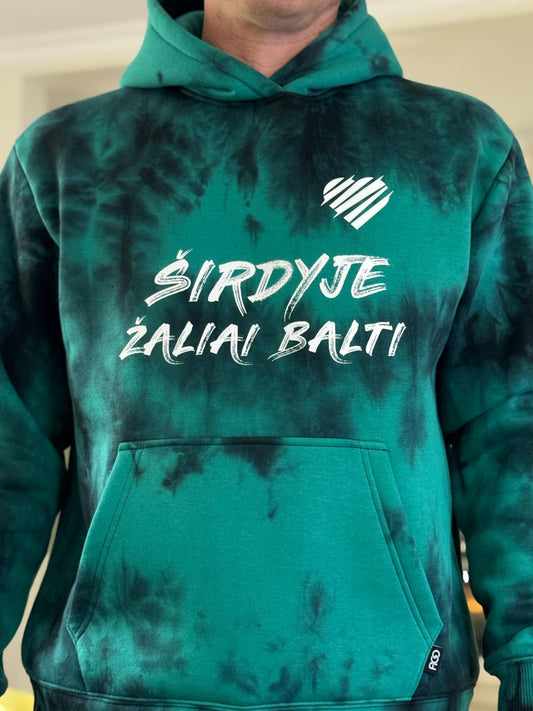 Džemperis „Širdyje žaliai balti“