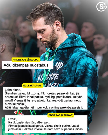Džemperis „Širdyje žaliai balti“